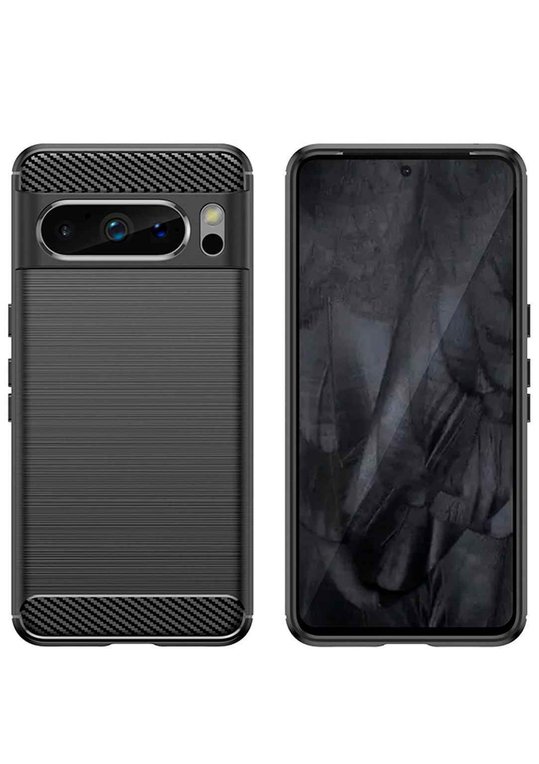 Удобный чехол Hülle для Google Pixel 8 Pro Cover Dünn Schutzhülle Carbon Alu Design