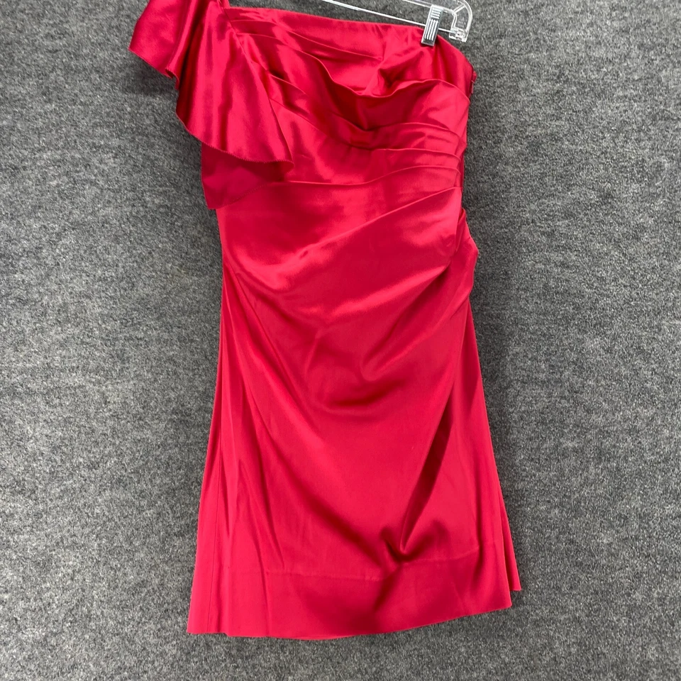 Vestido Phoebe Couture Mujer 4 Rosa Funda Midi Cremallera Un Hombro Manga Corta Foto 4 de 4