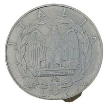 VITTORIO EMANUELE III 2 LIRE 1942 A. XX IMPERO  VENTENNIO FASCISTA 