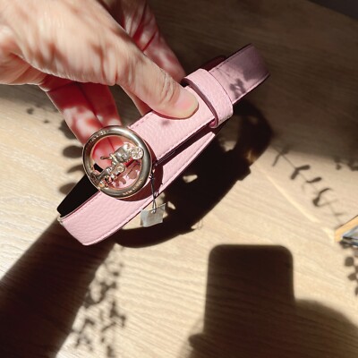 Coach $128 Horse and Carriage SIGNATURE BUCKLE BELT Pink 78181
