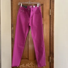 French Dressing Jeans Women's Mid Rise-Olivia Slim Ankle W/ Fringe Leg-Sz4 NWT