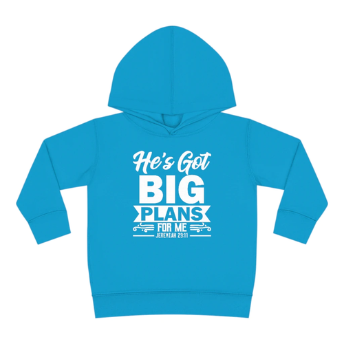 Pullover Fleece Toddler Hoodie "Big Plans for Me" white graphic - Picture 42 of 48