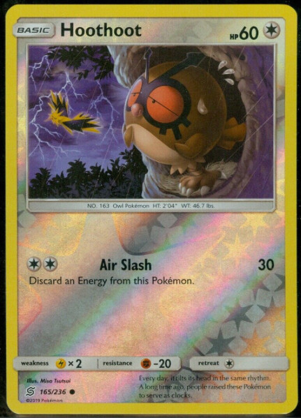 Pokémon  - HOOTHOOT 165/236 - Reverse Holo - Unified Minds - NM/M