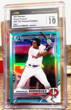 2021 Bowman Chrome Prospects Emmanuel Rodriguez RC AQUA REFRACTOR /125 CSG 10