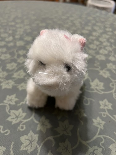 Ganz Lil' Kinz HS110 White Persian Cat Stuffed Animal Plush Fluffy Soft 6" Bow - Picture 2 of 13