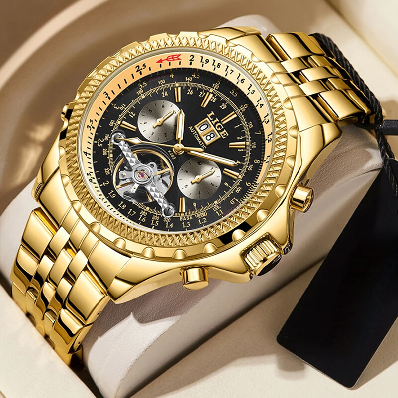 Luxury Automatic Mechanical Watches Date Waterproof Business Steel Wristwatch