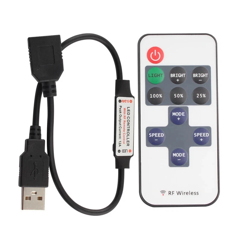 USB LED RGB Controller für 5V-24V USB LED Streifen Licht Wireless Fernbedienung - Bild 4 von 4