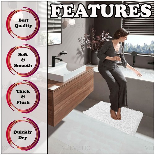 MEMORY LOOP BATH MAT SET PEDESTAL NON SLIP SUPER SOFT TOILET BATHROOM RUG 2PC - Picture 29 of 341