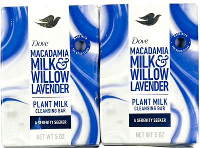 Dove Serenity Seeker Macadamia Milk & Willow Lavender Bar Soap, 5 oz - 2 Pack