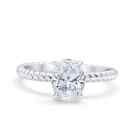 Solitaire Oval Braided Bridal Engagement Ring Cz 925 Sterling Silver 8mm