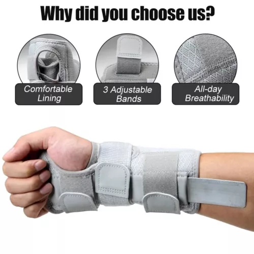 Handgelenk Handbandage Unterstützung Karpaltunnel Verstauchung Arthritis Fitnessstudio Schiene rechts/links - Bild 3 von 20
