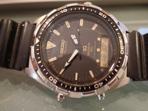 Seiko Sports 150 Digital Analog Diver Watch H601-0029 Working - Picture 7 of 7