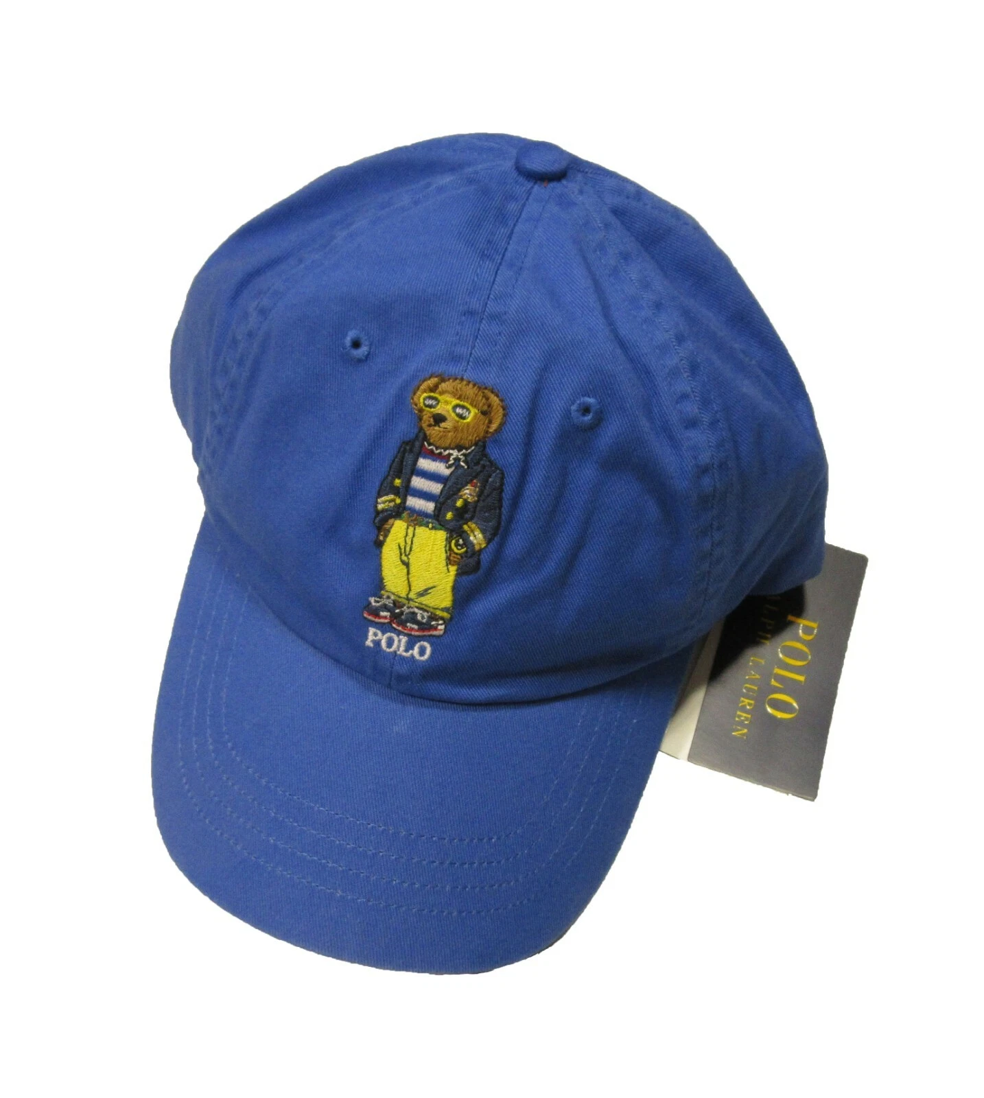 Polo Ralph Lauren Men's Blue Embroidered Polo Bear Chino Hat