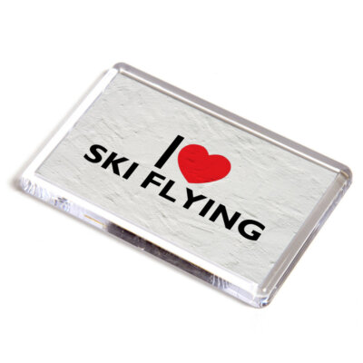 KÜHLSCHRANKMAGNET - I Love Ski Flying - Sport & Spiel Geschenk