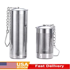 2 Pcs Stainless Steel Tea Infuser Strainer Set - Fine Mesh Ball with Chain Hook
