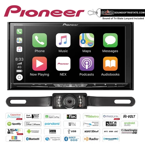 Pioneer AVH-W4500NEX DVD Receiver HD Radio with License Plate Backup Camera 