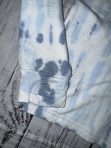 Athleta Girl Beach Breeze Tie Dye Sweatshirt Top Size XL 14 Blue White - Picture 5 of 6