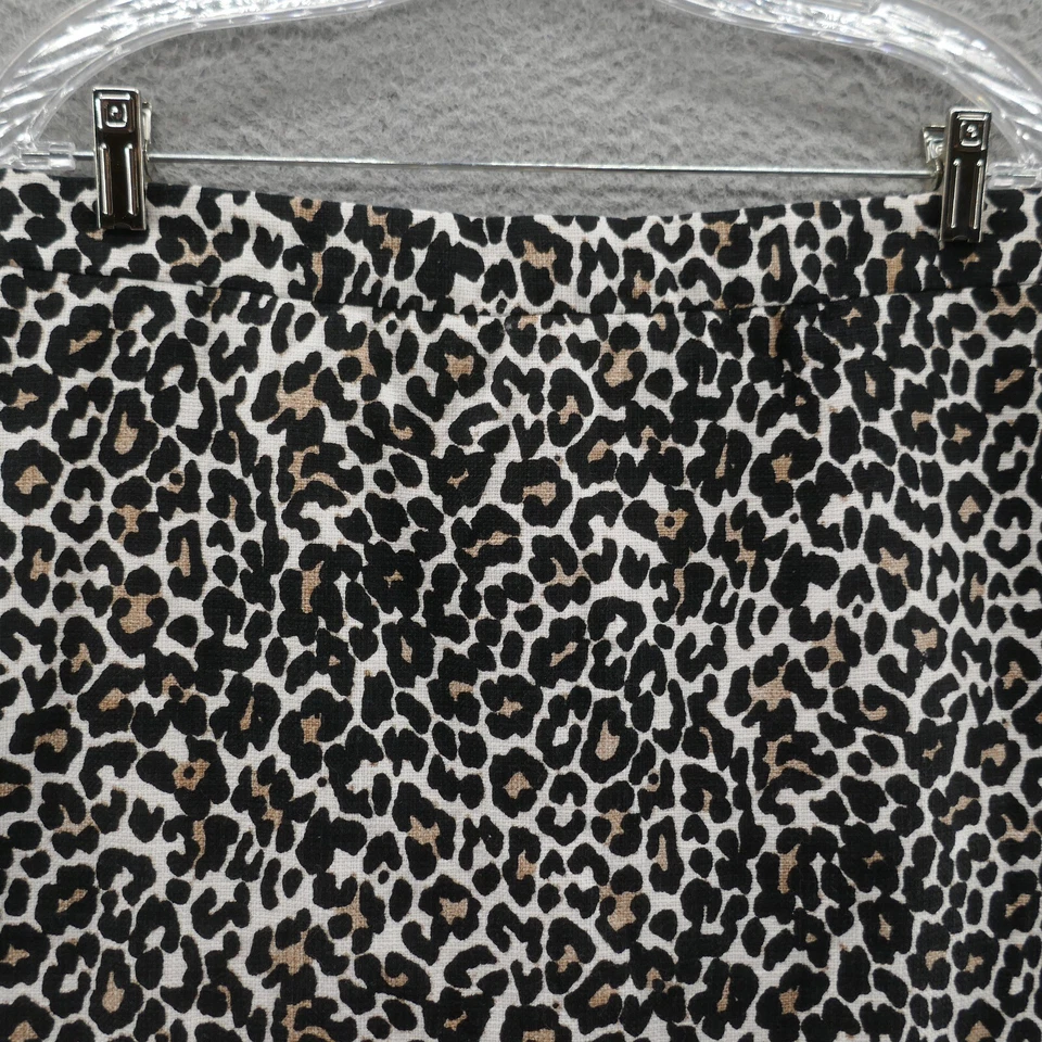Falda lápiz J Crew para mujer talla 10 pequeña negra marfil estampado animal carrera preppy Foto 3 de 4
