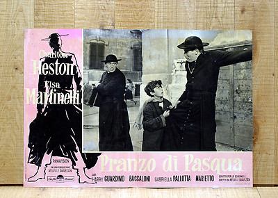 PRANZO DI PASQUA fotobusta poster Charlton Heston Elsa Martinelli AW35