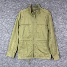 J.Crew Field Jacket Womens Medium Green Zip Up Utility Military