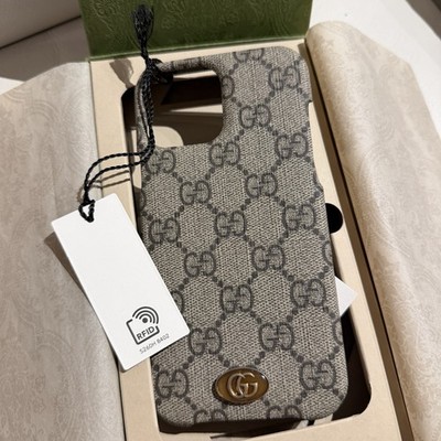 NEW GUCCI GG Supreme iPhone Case 13 Pro MAX 701331 Beige Brown | eBay