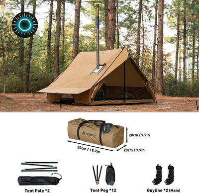 Camping Hot Tent Cabin Tent Chalet 70 Pro Portable Wall Tent with