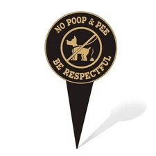 No Dog Pee Signs for Yard - No Dog Poop Signs Stop 1pcs Be Respectful Sign-1