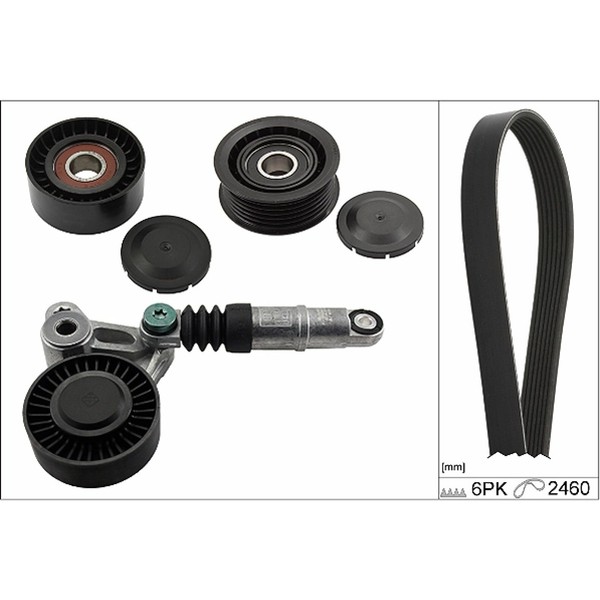INA 529 0075 10 Keilrippenriemensatz FüR Audi A4 A5 A6 A8 8EC B7 8ED 8K5 B8 B6-image