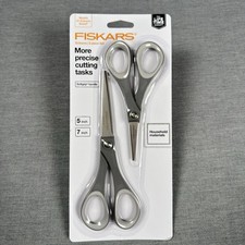 Fiskars Scissors 2-Piece Set Softgrip Handle 5" and 7" for Household Materials