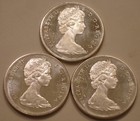 (3) 1965 Small Beads Pointed 5 SILVER Dollars of Canada 1.8 troy oz ASW Gem BU — photo 5