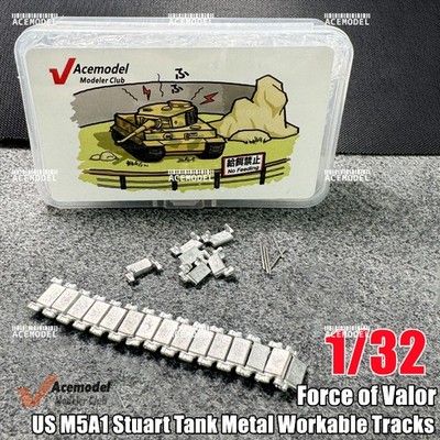 For Force of Valor FOV 1/32 US M5A1 Stuart Tank Metal Workable Tracks w/Pins Set