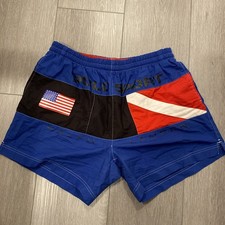 Vintage 90s Polo Sport Ralph Lauren Swimming Trunks Mens XL Blue VTG Spell Out