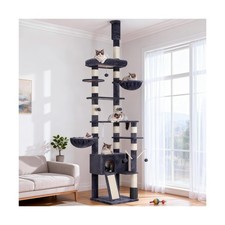 Hey-brother Cat Tree, 98.4-110.2 Inches Floor to Ceiling Cat Tree-Adjustable ...