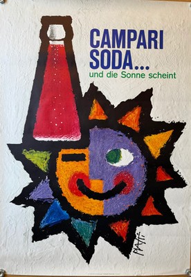 SODA CAMPARI Gläser Poster Vintage 90x130