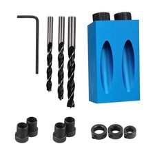 14pcs Pocket Hole Jig Set 15  Angle Hole Drilling Tools  6/8/10mm Drive Adapter