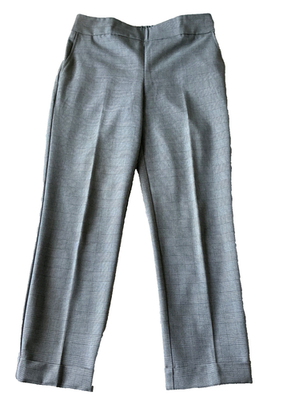 #ad Rachel Zoe Womens Pull On Pants 8 Plaid Gray Cuffed Elastic Back Waist Academia $16.97