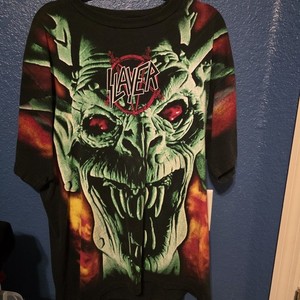 Vintage Slayer Shirt 1996 AOP Root Of All Evil Size XL