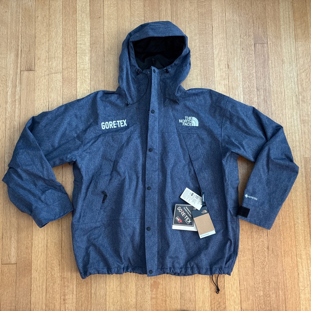 THE NORTH FACE MEN SIZE 2XL GORE-TEX MOUNTAIN DENIM BLUE GTX
