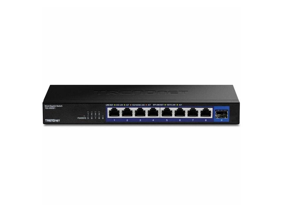 TRENDnet 9-Port Unmanaged 2.5G Switch with 10G SFP+ Port, TEG-S5091, 8 x - Image 2 of 4