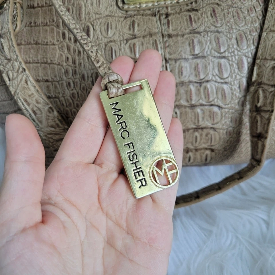 Marc Fisher Cream Color Alligator Tote Purse - Image 3 of 4