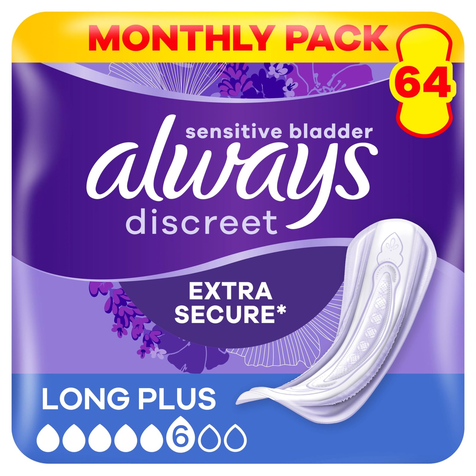 Incontinence Pads Women Long Plus Always Discreet Pads Absorbency 5 64 Sanita... - Image 2
