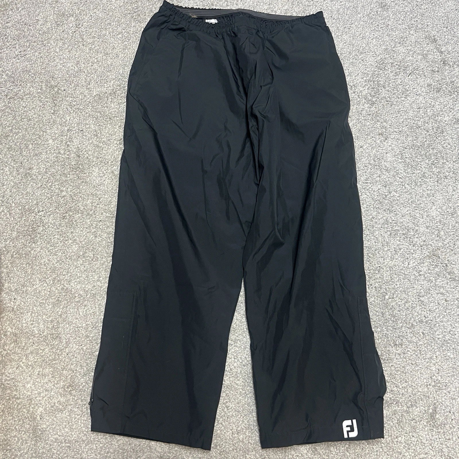 FootJoy DryJoys Rain Pants Mens 2XL XXL Black Golf Waterproof Pull On Pockets