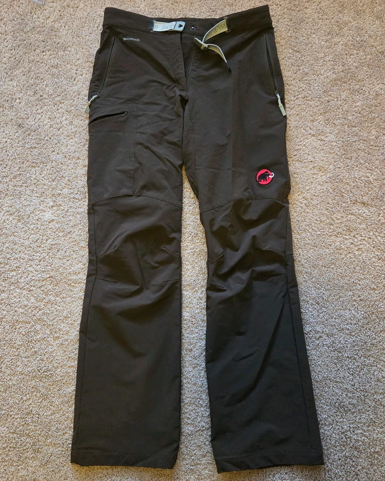 Mammut gorpcore Softshell Pants Women Brown Hiking arcteryx Size EU38 mens small