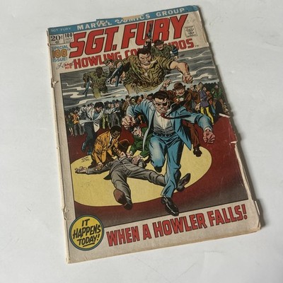 VTG 1972 Marvel Comics Sgt. Fury and His Howling Commandos #100-Howler Falls