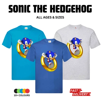 Kids Adults Men Boys Sonic the Hedgehog Casual Short Sleeve T-Shirt Top Tee