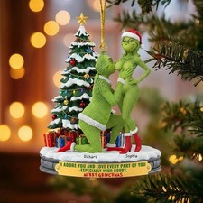 Personalized Naughty Couple 2D Acrylic Ornament, Funny Holiday Gift For Couples