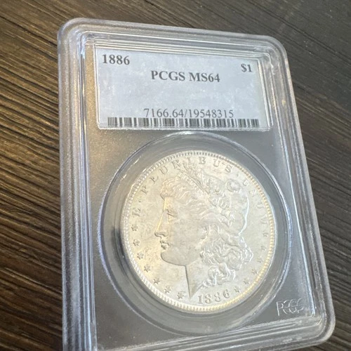 1886 Morgan Silver Dollar - 90% Silver - Philadelphia Mint PCGS MS64