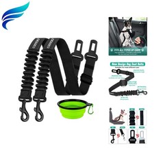 Dog Seat Belt,3 Piece Set Retractable Dog Car Harness Adjustable Dog Seat Bel...