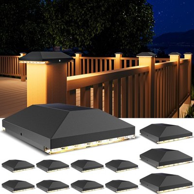 VOLISUN 4x4 Solar Post Cap Light Outdoor Waterproof 12pack Solar Fence - Post
