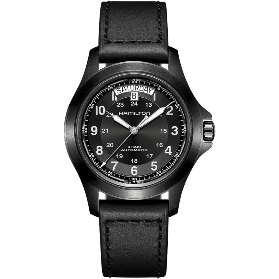 New Hamilton Khaki Field King Auto Black Dial Leather Men's Watch H64465733